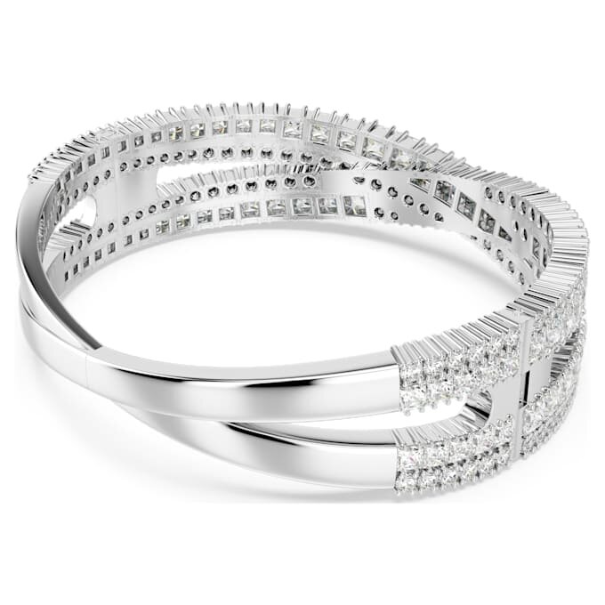 Hyperbola Cuff Mixed Cuts, Infinity, White, Rhodium Plated Hyperbola Cuff Mixed Cuts, Infinity, White, Rhodium Plated