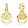 Hyperbola Drop Earrings Round Cut, White, Gold-Tone Plated Hyperbola Drop Earrings Round Cut, White, Gold-Tone Plated