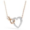 Hyperbola Necklace Infinity and Heart, White, Mixed Metal Finish Hyperbola Necklace Infinity and Heart, White, Mixed Metal Finish
