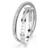 Hyperbola Ring Mixed Cuts, White, Rhodium Plated Hyperbola Ring Mixed Cuts, White, Rhodium Plated