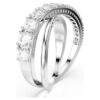 Hyperbola Ring Mixed Cuts, White, Silver-Tone Finish Hyperbola Ring Mixed Cuts, White, Silver-Tone Finish
