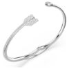 Idyllia Bangle Mixed Cuts, Arrow, White, Rhodium Plated Idyllia Bangle Mixed Cuts, Arrow, White, Rhodium Plated