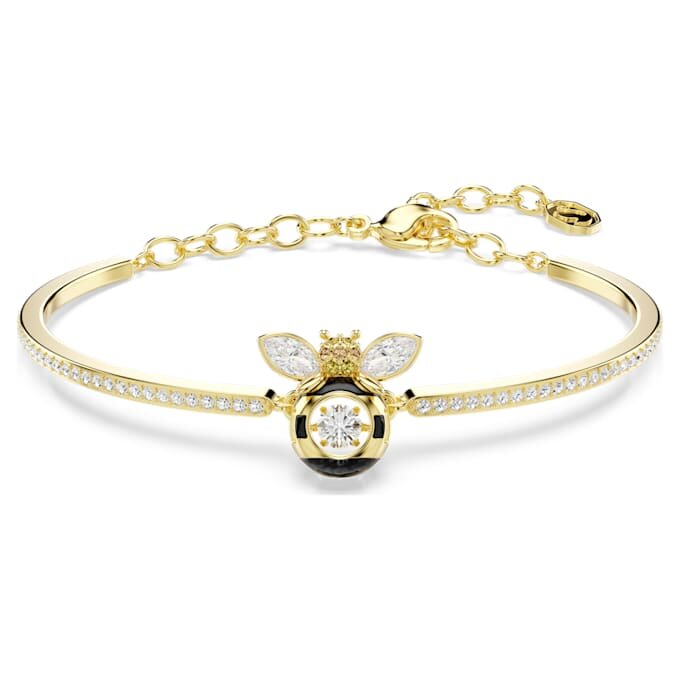 Idyllia Bangle Mixed Cuts, Bee, Multicolored, Gold-Tone Plated Idyllia Bangle Mixed Cuts, Bee, Multicolored, Gold-Tone Plated