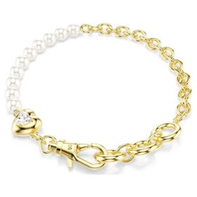 Idyllia Bracelet Crystal Pearl, White, Gold-Tone Plated Idyllia Bracelet Crystal Pearl, White, Gold-Tone Plated