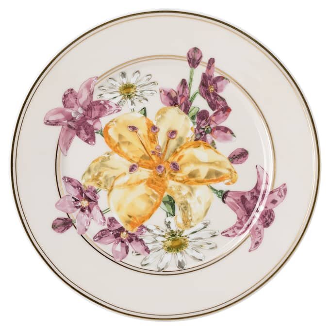 Idyllia Bread Plate Porcelain, Crystal Print Motif, Bouquet, Multicolored Idyllia Bread Plate Porcelain, Crystal Print Motif, Bouquet, Multicolored