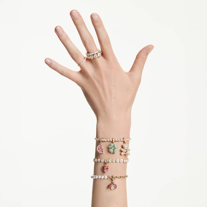 Idyllia Charm Mixed Cuts, Watermelon, Multicolored, Gold-Tone Plated Idyllia Charm Mixed Cuts, Watermelon, Multicolored, Gold-Tone Plated