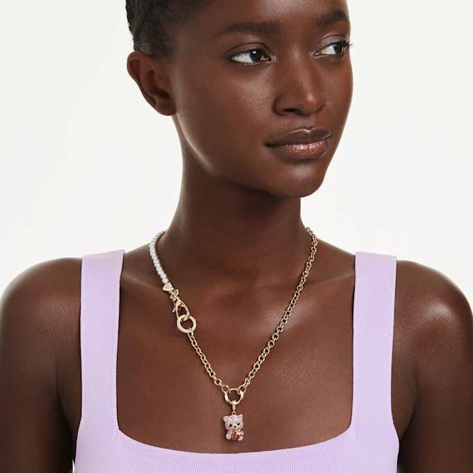 Idyllia Charm Mixed Cuts, Teddy, Pink, Gold-Tone Plated Idyllia Charm Mixed Cuts, Teddy, Pink, Gold-Tone Plated
