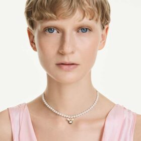 Idyllia Choker Crystal Pearl, Mixed Cuts, Bee, White, Gold-Tone Plated Idyllia Choker Crystal Pearl, Mixed Cuts, Bee, White, Gold-Tone Plated