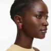 Idyllia Clip Earrings Red, Gold-Tone Plated Idyllia Clip Earrings Red, Gold-Tone Plated