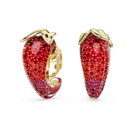 Idyllia Clip Earrings Red, Gold-Tone Plated