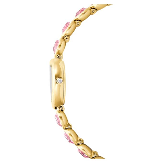 Idyllia Heart Watch Crystal Bracelet, Pink, Gold-Tone Finish Idyllia Heart Watch Crystal Bracelet, Pink, Gold-Tone Finish
