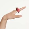 Idyllia Motif Ring Mixed Cuts, Strawberry, Red, Gold-Tone Plated Idyllia Motif Ring Mixed Cuts, Strawberry, Red, Gold-Tone Plated