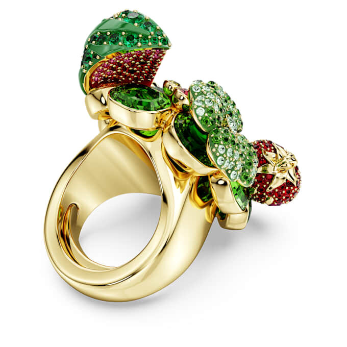 Idyllia Motif Ring Multicolored, Gold-Tone Plated Idyllia Motif Ring Multicolored, Gold-Tone Plated