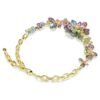 Idyllia Necklace Mixed Cuts, Pavé, Flower, Multicolored, Gold-Tone Plated