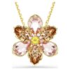 Idyllia Pendant and Brooch Mixed Cuts, Flower, Multicolored, Gold-Tone Plated Idyllia Pendant and Brooch Mixed Cuts, Flower, Multicolored, Gold-Tone Plated