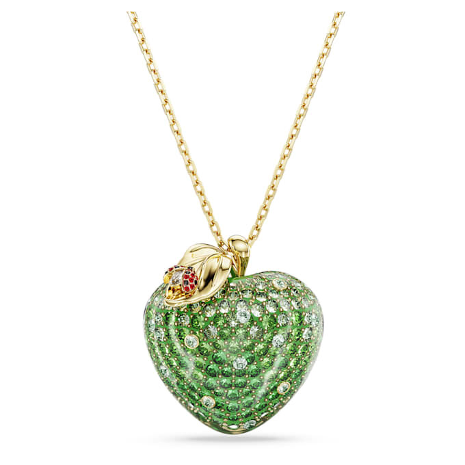 Idyllia Pendant Mixed Cuts, Apple, Green, Gold-Tone Plated Idyllia Pendant Mixed Cuts, Apple, Green, Gold-Tone Plated