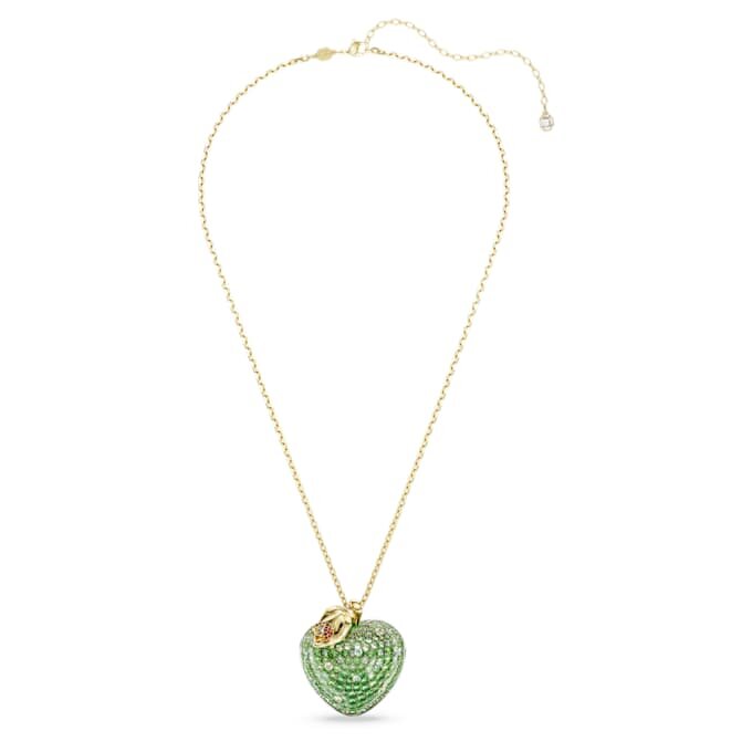 Idyllia Pendant Mixed Cuts, Apple, Green, Gold-Tone Plated Idyllia Pendant Mixed Cuts, Apple, Green, Gold-Tone Plated