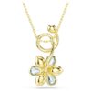 Idyllia Pendant Mixed Cuts, Flower, Blue, Gold-Tone Plated Idyllia Pendant Mixed Cuts, Flower, Blue, Gold-Tone Plated