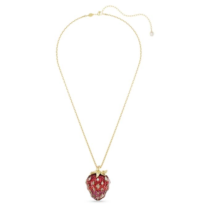Idyllia Pendant Mixed Cuts, Strawberry, Red, Gold-Tone Plated Idyllia Pendant Mixed Cuts, Strawberry, Red, Gold-Tone Plated