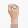 Idyllia Ring Mixed Cuts, Pavé, Flower, Multicolored, Gold-Tone Plated Idyllia Ring Mixed Cuts, Pavé, Flower, Multicolored, Gold-Tone Plated