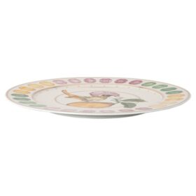 Idyllia Service Plate Porcelain, Crystal Print Motif, Flycatcher, Multicolored