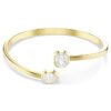 Imber Bangle Mixed Cuts, White, Gold-Tone Plated Imber Bangle Mixed Cuts, White, Gold-Tone Plated