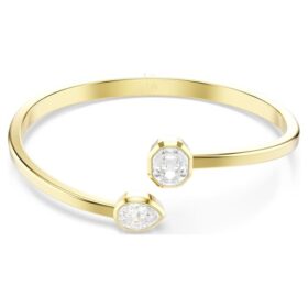 Imber Bangle Mixed Cuts, White, Gold-Tone Plated