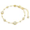 Imber Bracelet Round Cut, Scattered Design, White, Gold-Tone Plated Imber Bracelet Round Cut, Scattered Design, White, Gold-Tone Plated