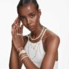 Una Angelic Necklace Round Cut, White, Gold-Tone Plated Una Angelic Necklace Round Cut, White, Gold-Tone Plated