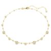 Imber Necklace Round Cut, Scattered Design, White, Gold-Tone Plated