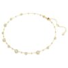 Imber Necklace Round Cut, Scattered Design, White, Gold-Tone Plated