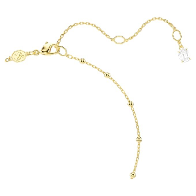 Imber Y Necklace Round Cut, White, Gold-Tone Plated Imber Y Necklace Round Cut, White, Gold-Tone Plated