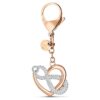Infinite Bag Charm Infinity and Heart, White, Mixed Metal Finish