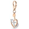 Infinite Bag Charm Infinity and Heart, White, Mixed Metal Finish