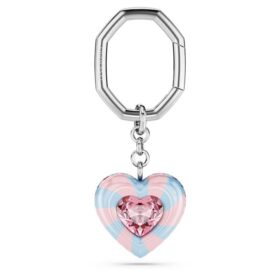Key Ring Heart Cut, Heart, Multicolored, Rhodium Plated