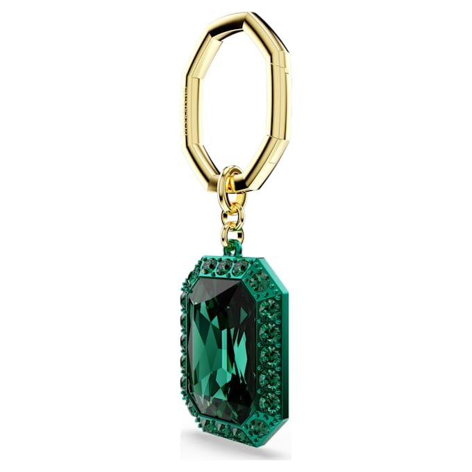 Key Ring Octagon Cut, Green, Mixed Metal Finish Key Ring Octagon Cut, Green, Mixed Metal Finish