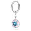 Key Ring Round Cut, Multicolored, Rhodium Plated Key Ring Round Cut, Multicolored, Rhodium Plated