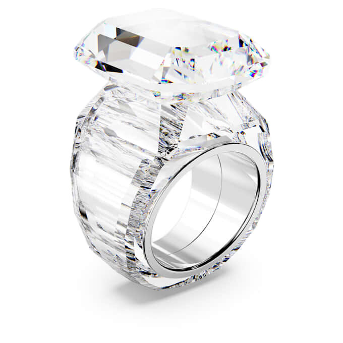 Lucent Cocktail Ring Octagon Cut, White Lucent Cocktail Ring Octagon Cut, White