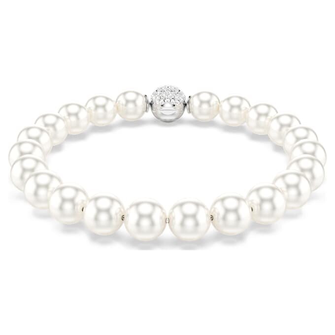 Matrix Bracelet Crystal Pearl, White, Rhodium Plated Matrix Bracelet Crystal Pearl, White, Rhodium Plated