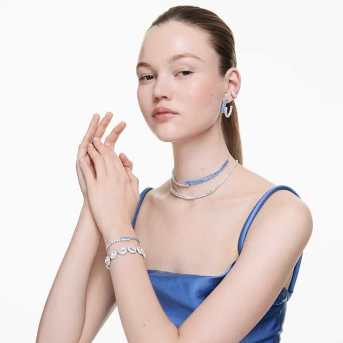 Matrix Necklace Baguette Cut, White, Rhodium Plated Matrix Necklace Baguette Cut, White, Rhodium Plated