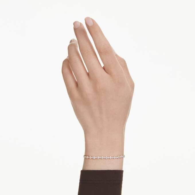 Matrix Bracelet Round Cut, White, Gold-Tone Plated Matrix Bracelet Round Cut, White, Gold-Tone Plated