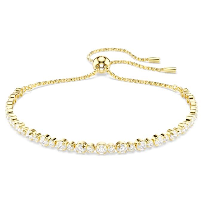 Matrix Bracelet Round Cut, White, Gold-Tone Plated Matrix Bracelet Round Cut, White, Gold-Tone Plated