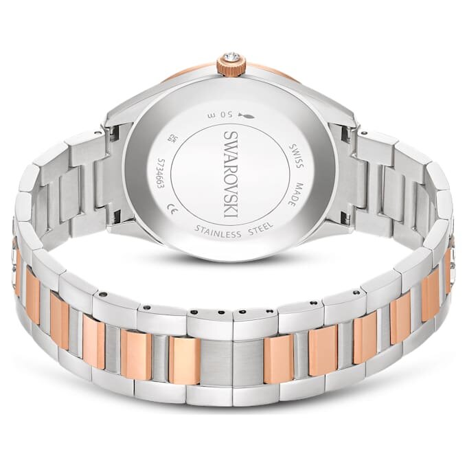 Matrix Date Watch Swiss Made, Metal Bracelet, Rose Gold Tone, Mixed Metal Finish Matrix Date Watch Swiss Made, Metal Bracelet, Rose Gold Tone, Mixed Metal Finish