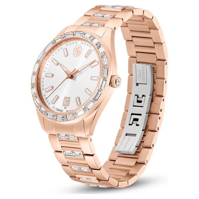 Matrix Date Watch Swiss Made, Metal Bracelet, Rose Gold Tone, Rose Gold-Tone Finish Matrix Date Watch Swiss Made, Metal Bracelet, Rose Gold Tone, Rose Gold-Tone Finish