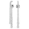 Matrix Drop Earrings Gradient of Round Cuts, White, Rhodium Plated