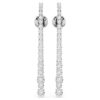 Matrix Drop Earrings Gradient of Round Cuts, White, Rhodium Plated