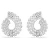 Matrix Hoop Earrings Mixed Round Cuts, White, Rhodium Plated