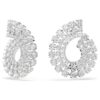 Matrix Hoop Earrings Mixed Round Cuts, White, Rhodium Plated