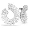 Matrix Hoop Earrings Mixed Round Cuts, White, Rhodium Plated