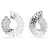 Matrix Hoop Earrings Mixed Round Cuts, White, Rhodium Plated
